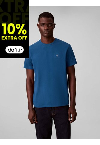 Camiseta Azul Con Micro Monograma Bordado Calvin Klein Calvin Klein