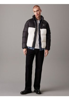Chaqueta Blanca Acolchada Con Insignia Calvin Klein
