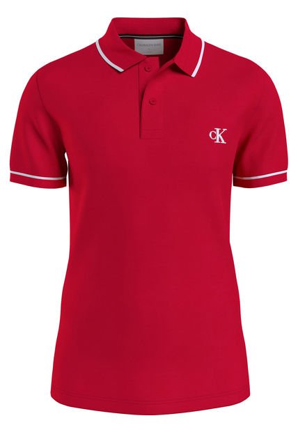 Camisa Tipo Polo Slim Rojo Calvin Klein