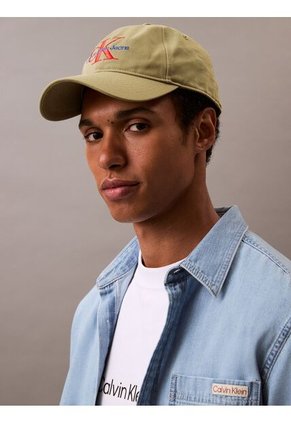 Gorra Verde Con Monograma Bordado Calvin Klein
