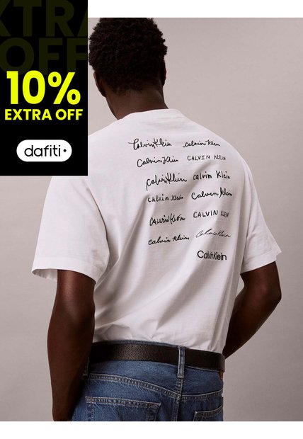 Camiseta Blanca Con Estampado Gráfico Calvin Klein