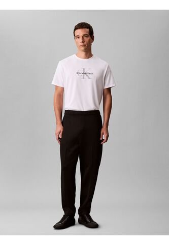 Pantalón Negro De Tejido Grueso De Punto Liso Con Cintura Elástica Calvin Klein Calvin Klein