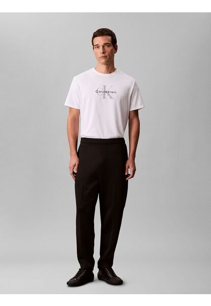 Pantalón Negro De Tejido Grueso De Punto Liso Con Cintura Elástica Calvin Klein