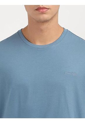 Camiseta Azul Solid Liquid Con Logo Calvin Klein