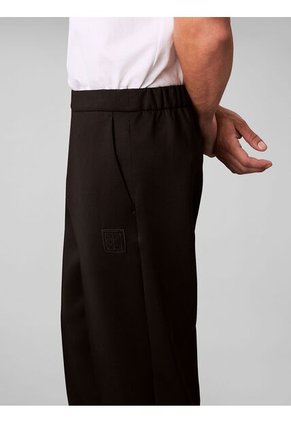Pantalón Negro De Tejido Grueso De Punto Liso Con Cintura Elástica Calvin Klein