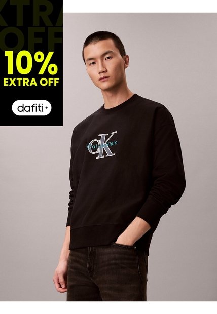Saco Negro Con Monologo Estampado Calvin Klein