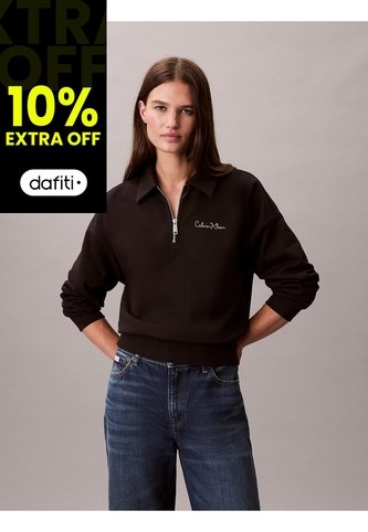 Saco Negro De Tejido French Terry Con Cremallera Calvin Klein Calvin Klein