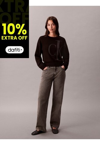 Saco Negro Tejido De Tejido Suave Con Logo Estampado Calvin Klein Calvin Klein