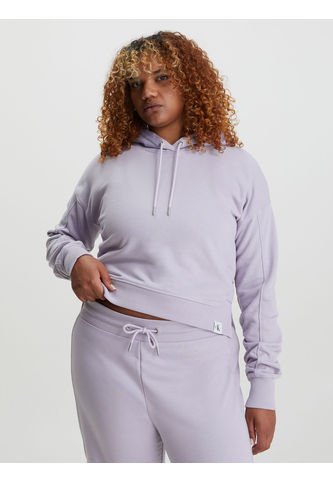 Buzo Morado Con Gorro Cropped Holgada Para Mujer Calvin Klein Calvin Klein
