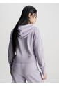 Buzo Morado Con Gorro Cropped Holgada Para Mujer Calvin Klein de Calvin Klein