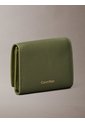 Billetera Verde Trifold De Cuero Con Cremallera Calvin Klein de Calvin Klein