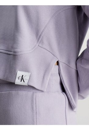 Buzo Morado Con Gorro Cropped Holgada Para Mujer Calvin Klein