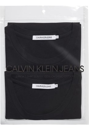 Pack De 2 Camisetas Negra Manga Corta Slim Fit Para Mujer Calvin Klein