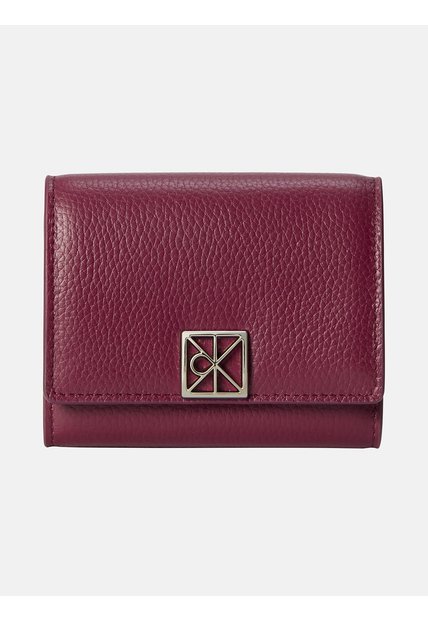 Billetera Rosa Trifold De Cuero Con Cremallera Calvin Klein