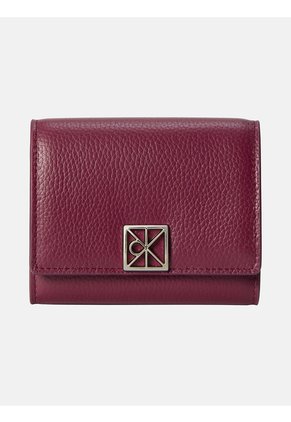 Billetera Rosa Trifold De Cuero Con Cremallera Calvin Klein
