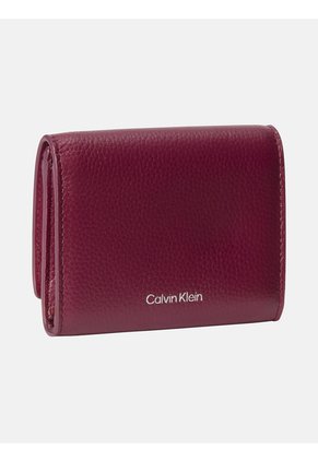 Billetera Rosa Trifold De Cuero Con Cremallera Calvin Klein