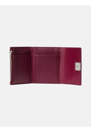 Billetera Rosa Trifold De Cuero Con Cremallera Calvin Klein