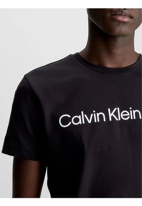 Camiseta Con Logo Hombre Negro