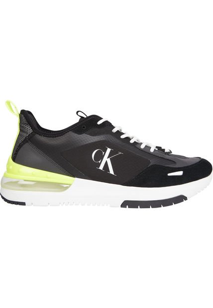 Tenis Deportivas Con Logo Hombre Negro