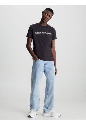 Camiseta Con Logo Hombre Negro