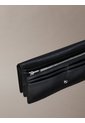 Billetera Negra Larga De Cuero Calvin Klein de Calvin Klein