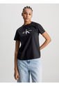 Camiseta Negra Regular Con Monologo Diffused Para Mujer Calvin Klein de Calvin Klein