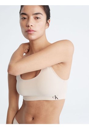 Top Beige Con Logo Para Mujer Calvin Klein