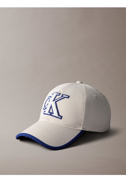 Gorra Beige Con Logo De Felpa Calvin Klein