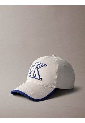 Gorra Beige Con Logo De Felpa Calvin Klein
