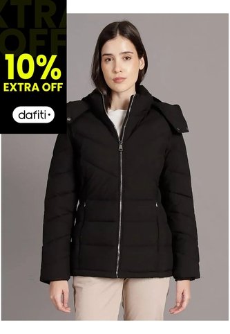 Chaqueta Negra Puffer Con Capota Calvin Klein Calvin Klein