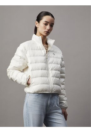 Chaqueta Blanca Acolchada De Plumón Con Brillo Ultraligero Calvin Klein