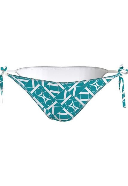Partes Azul De Abajo De Bikini Con Lazadas - CK Monogram Calvin Klein