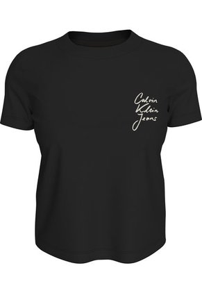 Camiseta Negra Slim Con Logo Calvin Klein