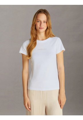 Camiseta Blanca Slim Con Logo Calvin Klein