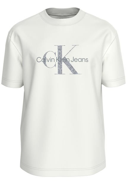 Camiseta Blanca Con Monograma Calvin Klein