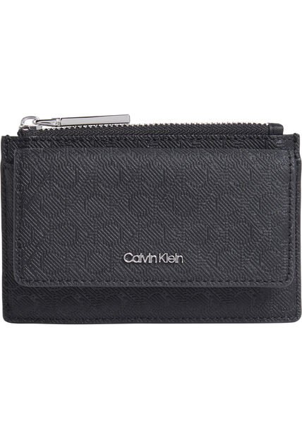 Tarjetero Negro Con Solapa Calvin Klein