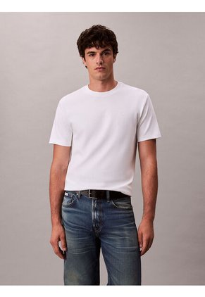 Camiseta Blanca De Algodón Interlock Calvin Klein