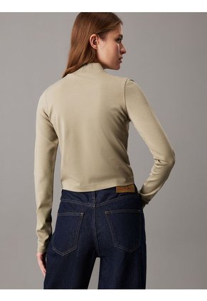 Camiseta Verde Manga Larga Punto Milano Calvin Klein