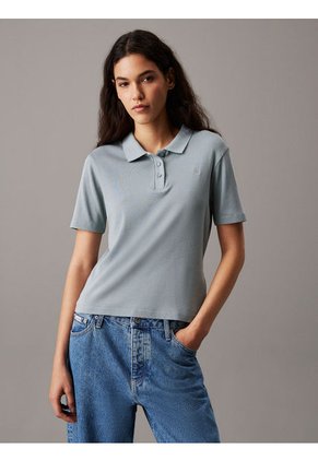 Polo Azul Slim De Punto De Algodón Calvin Klein