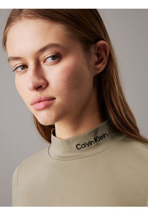 Camiseta Verde Manga Larga Punto Milano Calvin Klein