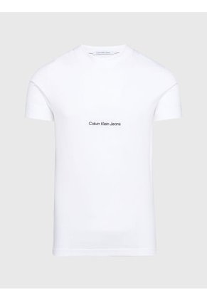 Camiseta Slim Con Logo Hombre Blanco Calvin Klein