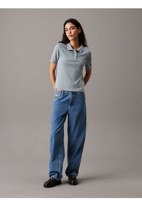 Polo Azul Slim De Punto De Algodón Calvin Klein