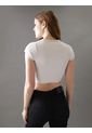 Camiseta Beige Cropped Manga Corta Para Mujer Calvin Klein de Calvin Klein