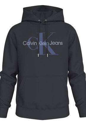 Buzo Negro Con Capota Con Monograma Calvin Klein