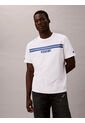 Camiseta Blanca De Rayas Con Logo Calvin Klein de Calvin Klein