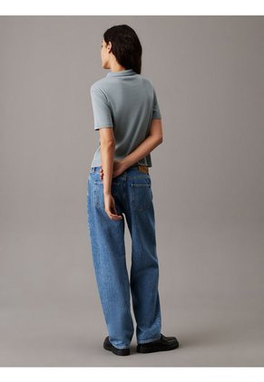 Polo Azul Slim De Punto De Algodón Calvin Klein