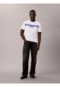 Camiseta Blanca De Rayas Con Logo Calvin Klein de Calvin Klein
