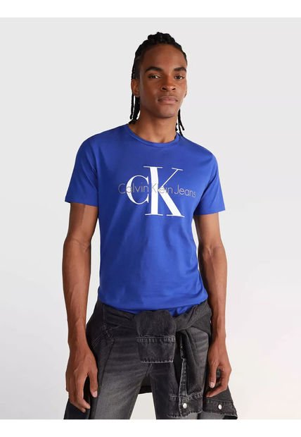 Camiseta Basica De Algodón Con Monograma Para Hombre Calvin Klein Calvin Klein