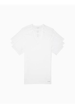 Paquete De 3 Camisetas Blancas Slim Con Cuello V Calvin Klein