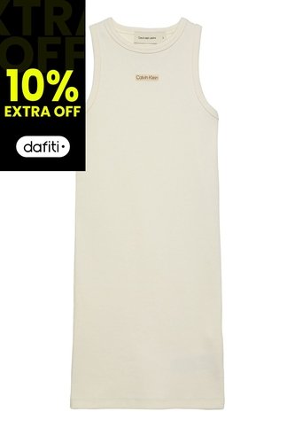 Vestido Marfil Para Niña Slim Sin Mangas De Canalé Calvin Klein Calvin Klein